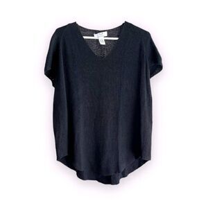 MAGASCHONI | Loose Fit Black Short-Sleeved Sweater (L)